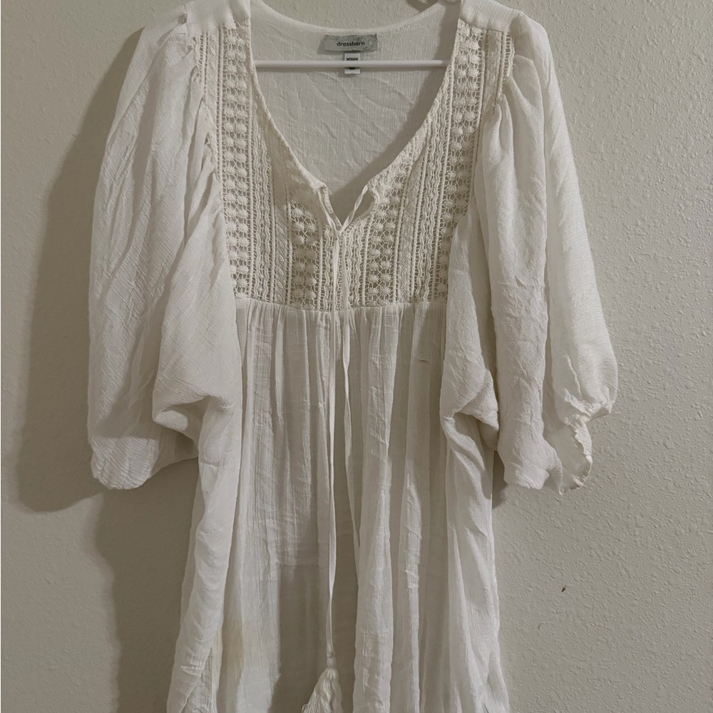 Dressbarn Cream Boho Blouse